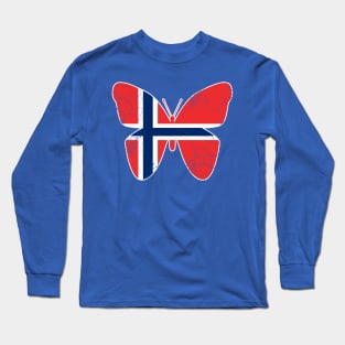 Norway Flag Butterfly Norwegian Norge Family Long Sleeve T-Shirt